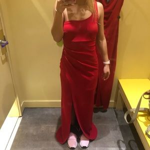 One shoulder dress with slit